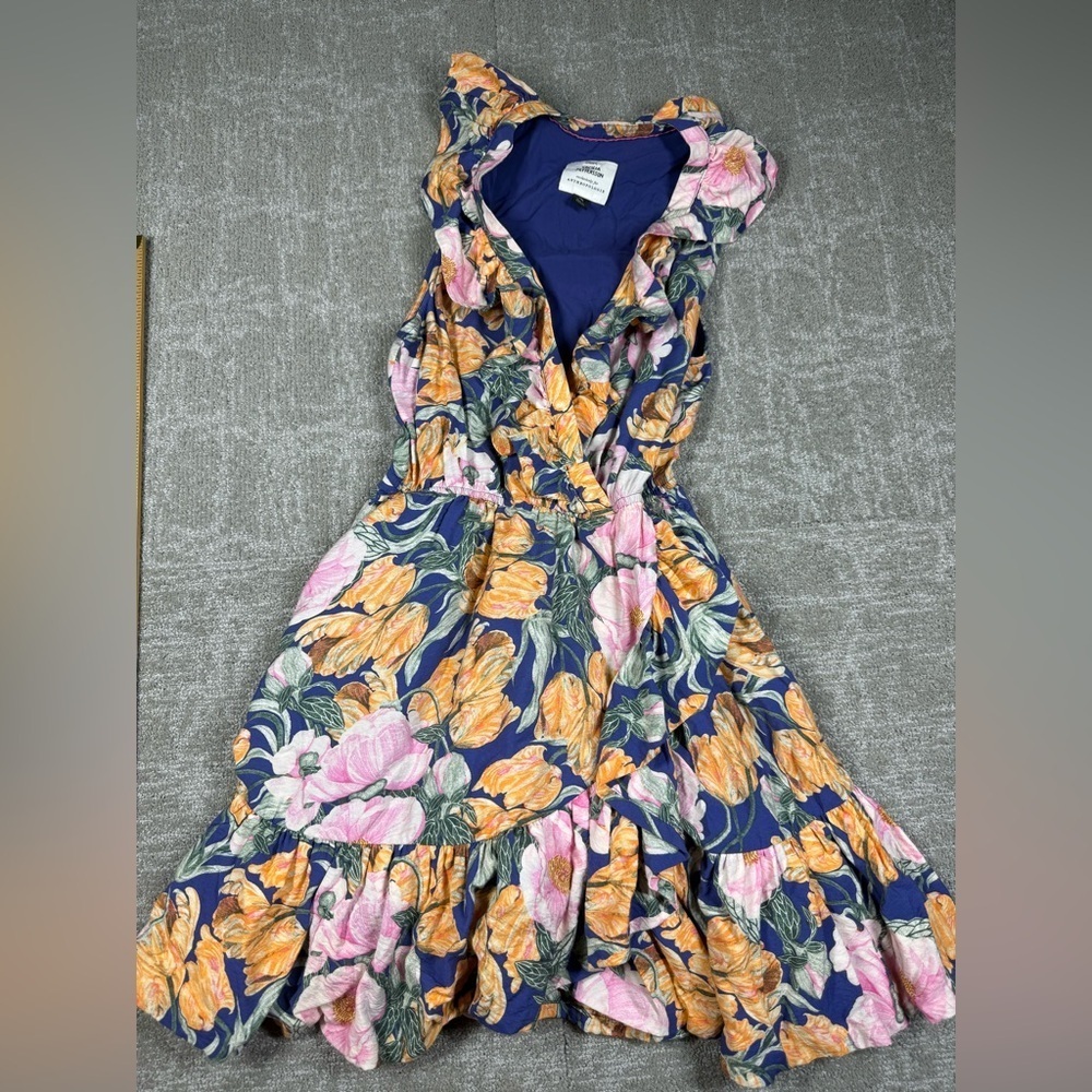 Cecilia Pettersson Anthropologie Floral Ruffle Wrap Mini Dress Size XXS
